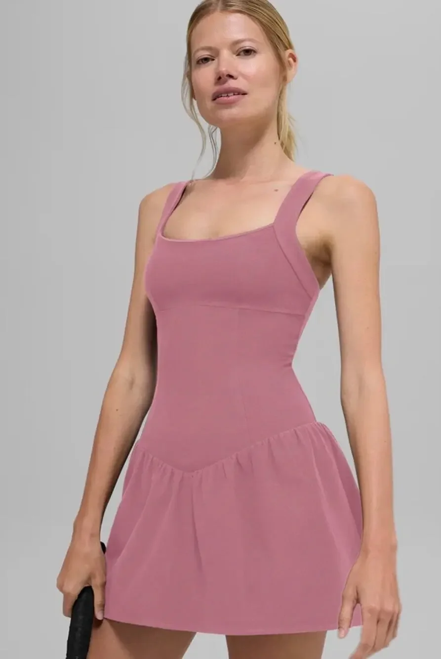 Alo Yoga Alosoft Break Point Tennis Dress Size XS mauve pink athleisure purple